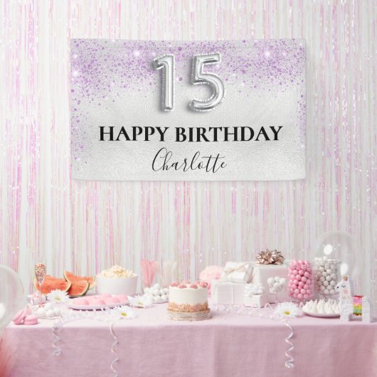Banderoles lavande d'argent de Quinceanera (Fête)