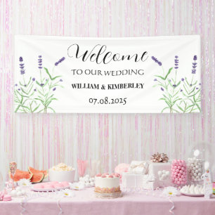 Banderoles Lavande Fleurs violettes Rustique Mariage élégant