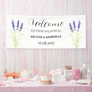 Banderoles Lavande Fleurs violettes Rustique Mariage élégant
