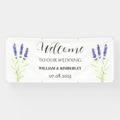 Banderoles Lavande Fleurs violettes Rustique Mariage élégant (Horizontal)