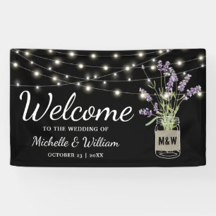 Banderoles Lavande Rustique Mason Jar Mariage