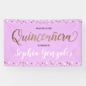 Banderoles Lavande violet or confetti Quinceanera Anniversair (Horizontal)