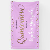 Banderoles Lavande violet or confetti Quinceanera Anniversair (Vertical)