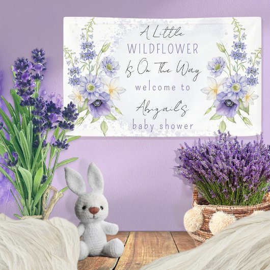 Banderoles Lavender Boho Un Petit Baby shower Fleur sauvage