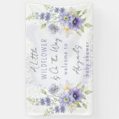 Banderoles Lavender Boho Un Petit Baby shower Fleur sauvage (Vertical)