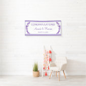 Banderoles Lavender Breeze Floral Mariage (En situation)