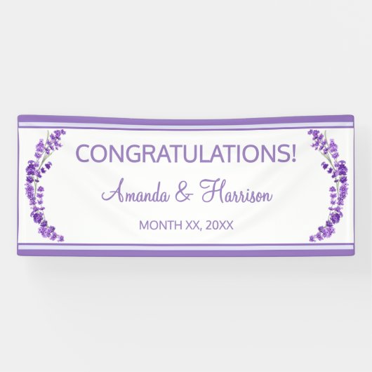 Banderoles Lavender Breeze Floral Mariage (Horizontal)