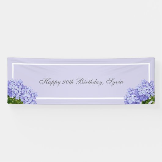 Banderoles Lavender Hydrangea Joyeux anniversaire (Horizontal)