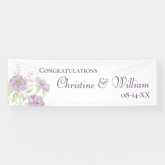 Banderoles Lavender Purple Rose Wedding (Horizontal)