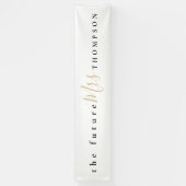 Banderoles L'avenir Mme nom Black Gold Script Blanc (Vertical)