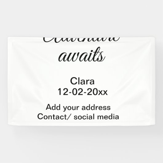 Banderoles L'aventure commence ajouter nom date année lieu (Horizontal)