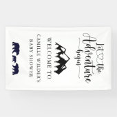 Banderoles L'aventure commence les ours Baby shower rustique  (Horizontal)