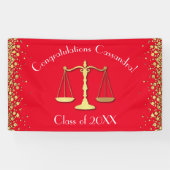 Banderoles Lawyer Law School Graduation Party Gold Red (Horizontal)