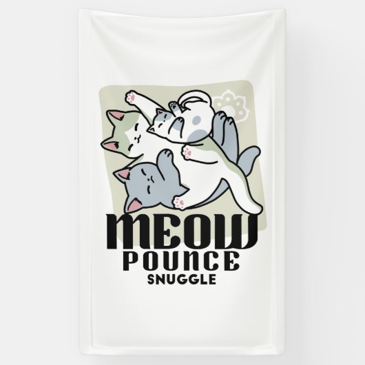 Banderoles Laze Furr Days - Cute Lazy Cats Design (Vertical)