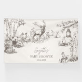 Banderoles Le Baby shower des animaux des bois (Horizontal)