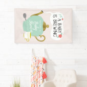 Banderoles Le bébé brasse le thé rose et vert mignon (En situation)