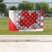 Banderoles Le Canada avec les drapeaux américains (En situation)