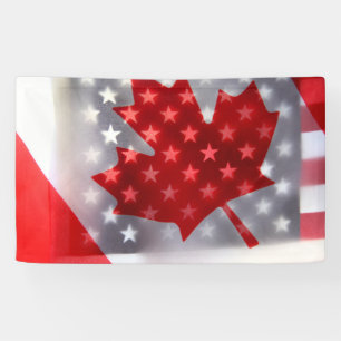 Banderoles Le Canada avec les drapeaux américains