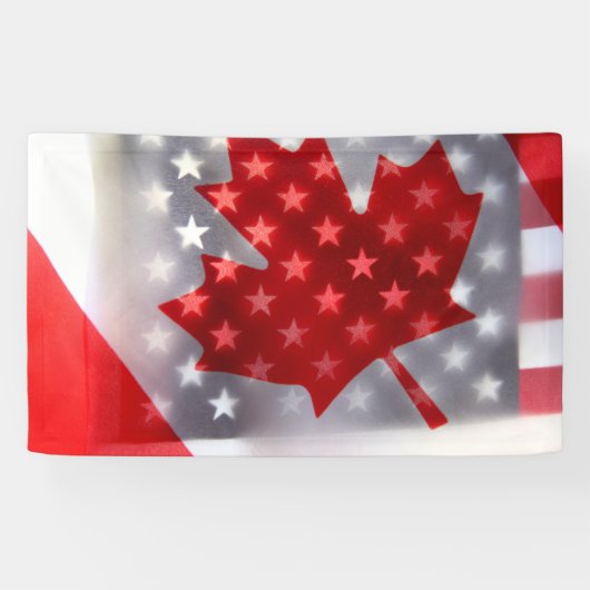 Banderoles Le Canada avec les drapeaux américains (Horizontal)