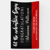 Banderoles Le diplômé a laissé l'aventure commencer le rouge (Vertical)