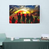 Banderoles Le drapeau américain du soldat américain (Salon professionnel)