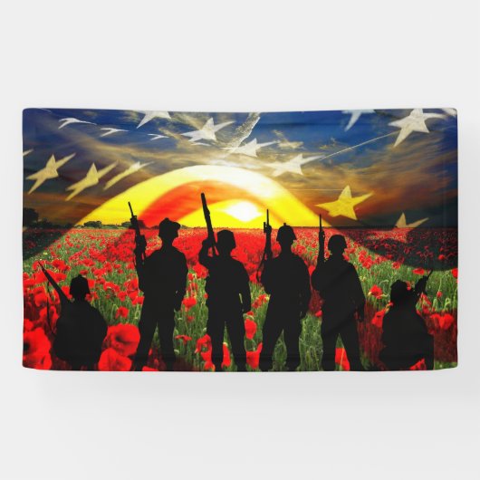 Banderoles Le drapeau américain du soldat américain (Horizontal)