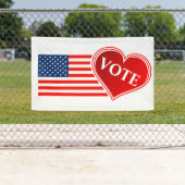 Banderoles Le drapeau américain et le vote du coeur (En situation)