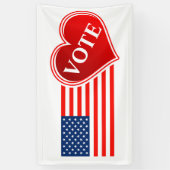 Banderoles Le drapeau américain et le vote du coeur (Vertical)