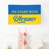 Banderoles Le Drapeau Ukrainien Avec L'Ukraine (En situation)