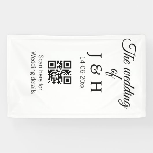 Banderoles Le mariage d'ajouter le nom de couple QR code scan (Horizontal)