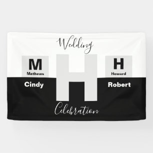Banderoles Le Mariage noir et blanc de base