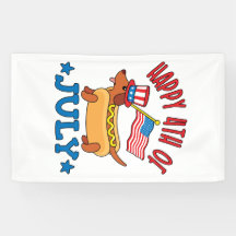 Le Patriotique Dachshund Wiener Chien 4 juillet