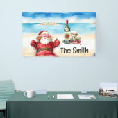 Banderoles Le Père Noël se détend à la plage Noël en juillet (Salon professionnel)