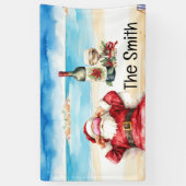 Banderoles Le Père Noël se détend à la plage Noël en juillet (Vertical)