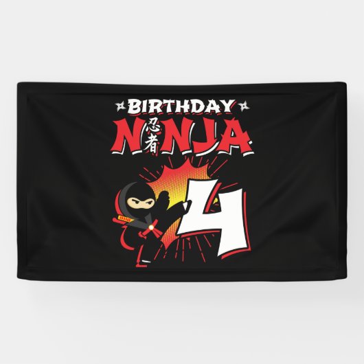 Banderoles Le poison de Ninja Birthday (Horizontal)