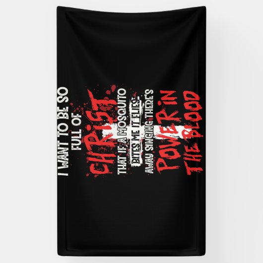 Banderoles Le pouvoir dans le sang chrétien religieux (Vertical)