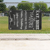 Banderoles Le tableau rustique mangent la boisson soit (En situation)