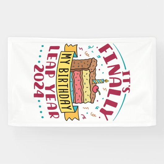 Banderoles Leap Year 2024 C'est enfin mon anniversaire (Horizontal)