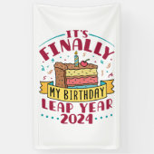 Banderoles Leap Year 2024 C'est enfin mon anniversaire (Vertical)