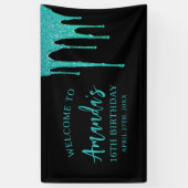 Banderoles Lecteurs de Parties scintillant Turquoise moderne  (Vertical)