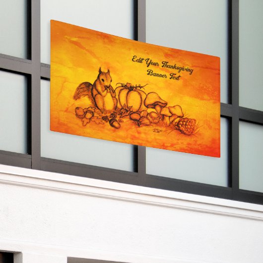 Banderoles L'écureuil en Automne, Bon thanksgiving ! (Bâtiment extérieur)