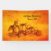 Banderoles L'écureuil en Automne, Bon thanksgiving ! (Horizontal)