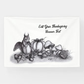 Banderoles L'écureuil en Automne, Bon thanksgiving ! (Horizontal)