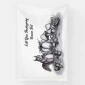 Banderoles L'écureuil en Automne, Bon thanksgiving ! (Verticale)