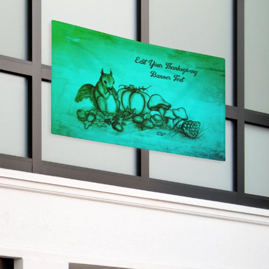 Banderoles L'écureuil en Automne, Bon thanksgiving ! (Bâtiment extérieur)