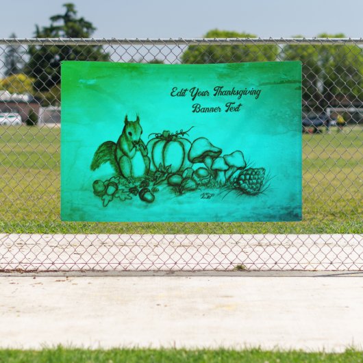 Banderoles L'écureuil en Automne, Bon thanksgiving ! (Insitu)