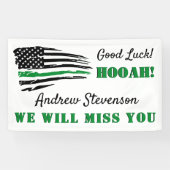 Banderoles Légère Ligne verte Drapeau Militaire Départ Parti (Horizontal)