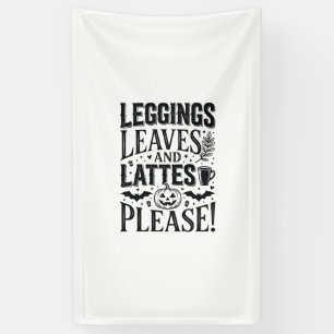 Banderoles Leggings Feuilles Lattés Halloween Automne Café Cr