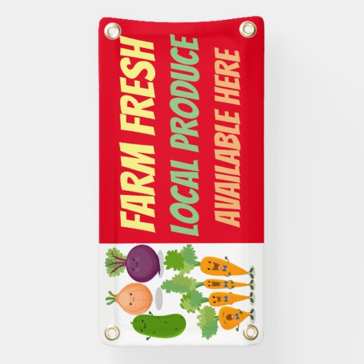Banderoles Légumes mignons et drôles pour la vente de produit (Verticale)