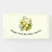 Banderoles Lemon Bouquet with White Blossoms Birthday (Horizontal)